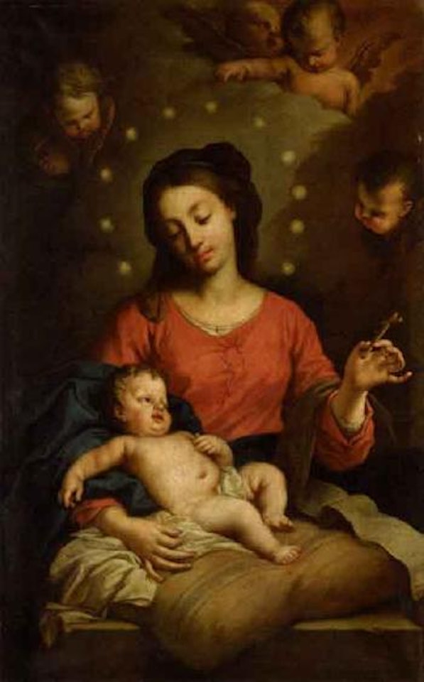 Madonna and Child with angels by Roman School