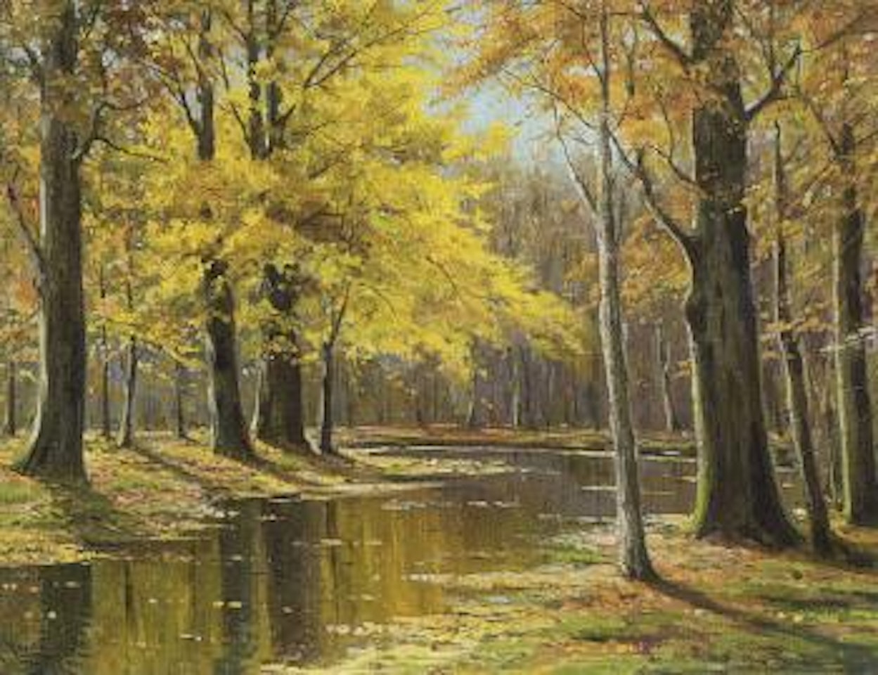 Stream in autumn wood by Walter Moras