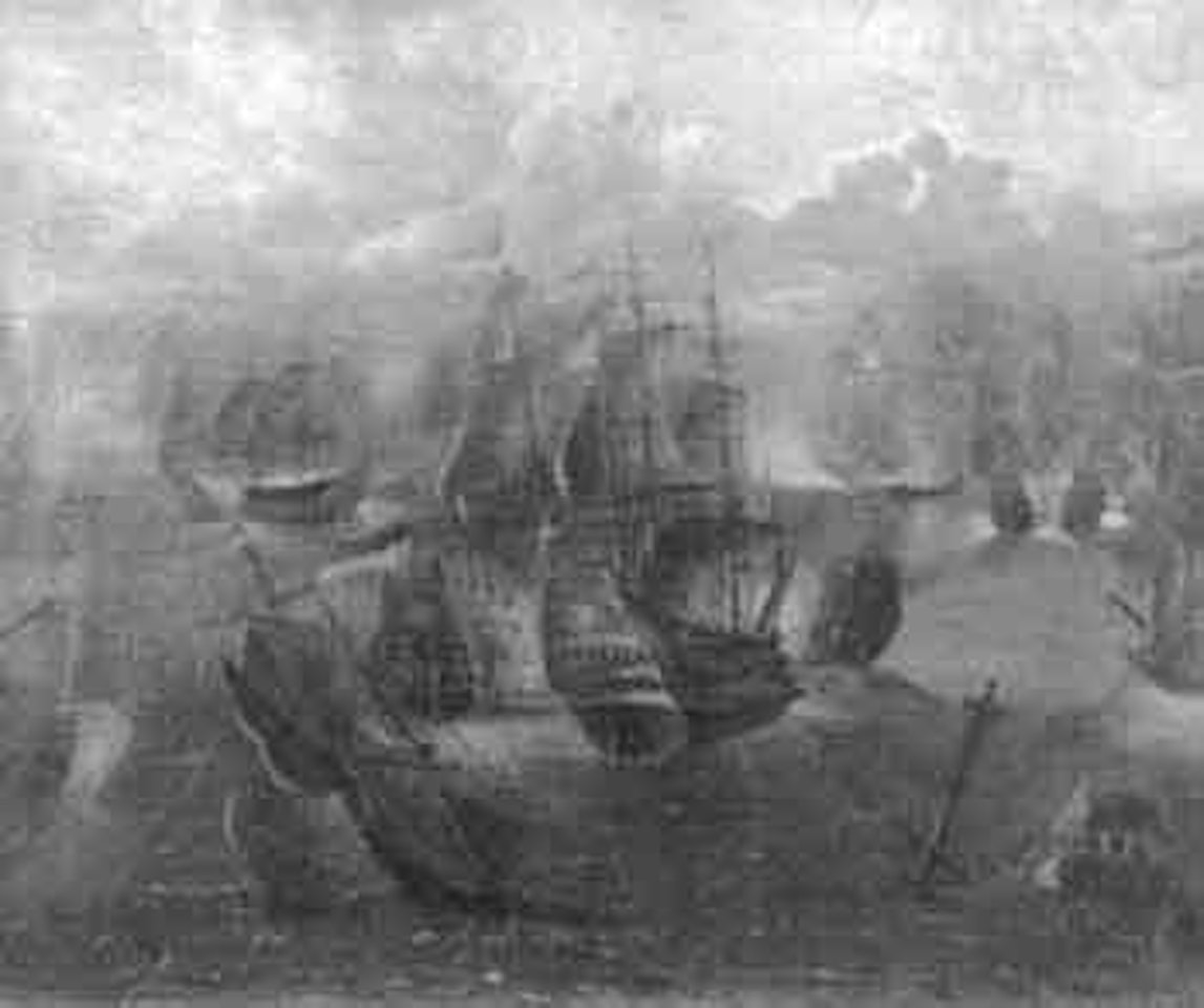 Sea battle by Abraham Storck