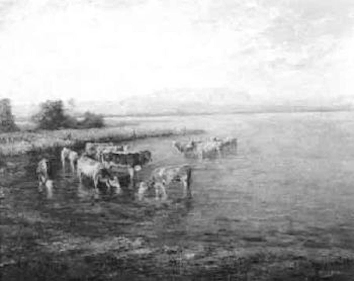 Cows on Chiemsee shore by Otto Pippel