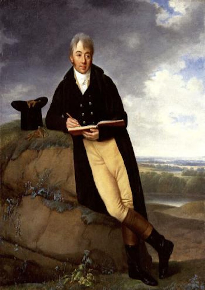 Portrait of gentleman by rock by Firmin Massot