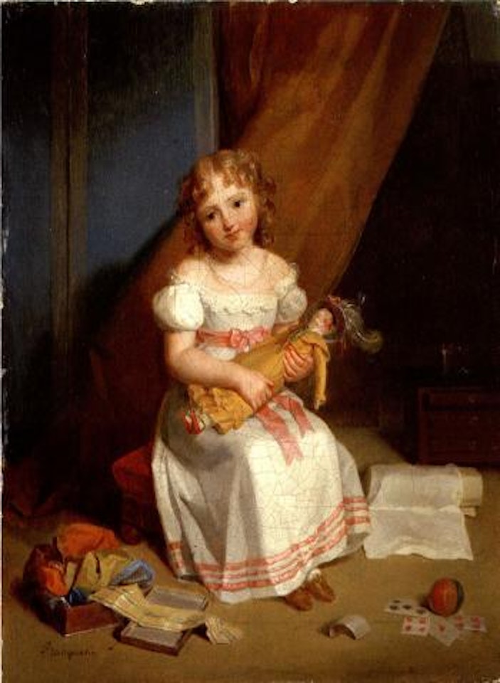 Portrait of young girl by Jean Augustin Franquelin