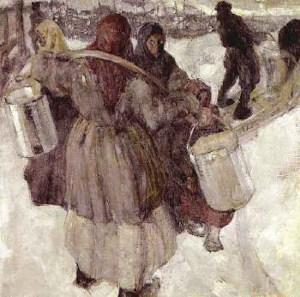 Peasant women in the village by Nicolai Fechin