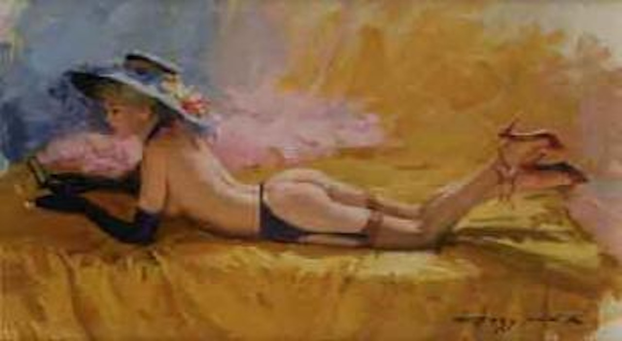 Nude with hat by Constantin Razoumov