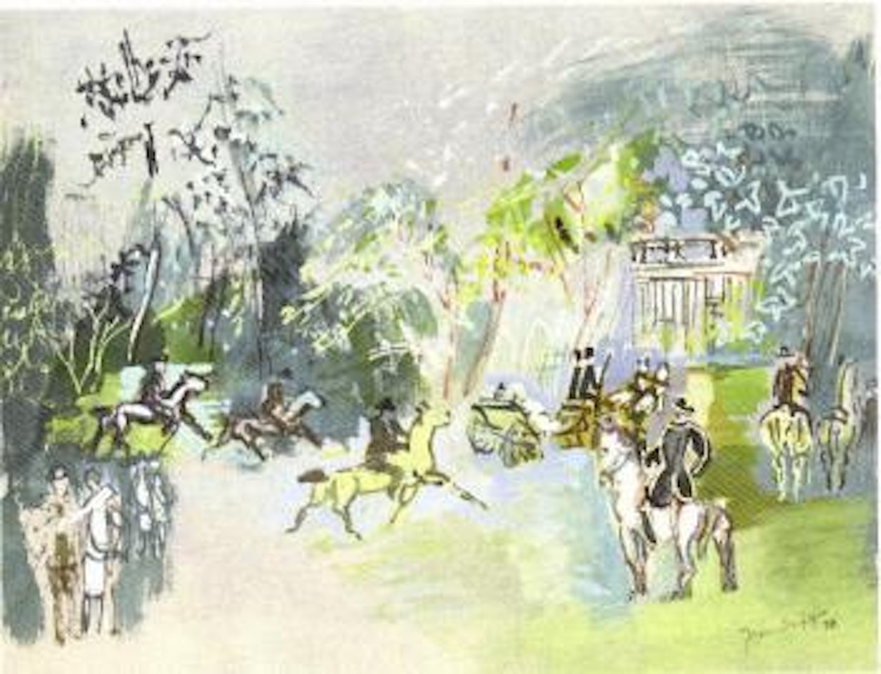 Promenade au Bois de Boulogne by Jean Dufy