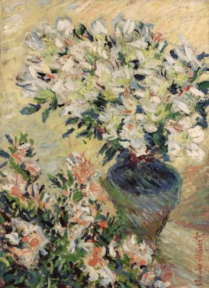 Azalees blanches en pot by Claude Monet