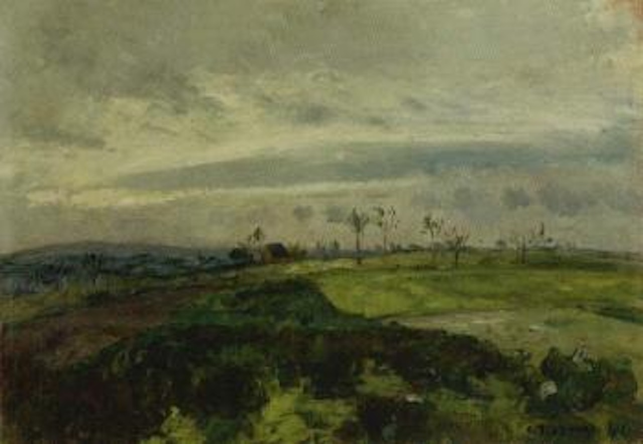 Paysage vallonne en hiver by Camille Pissarro