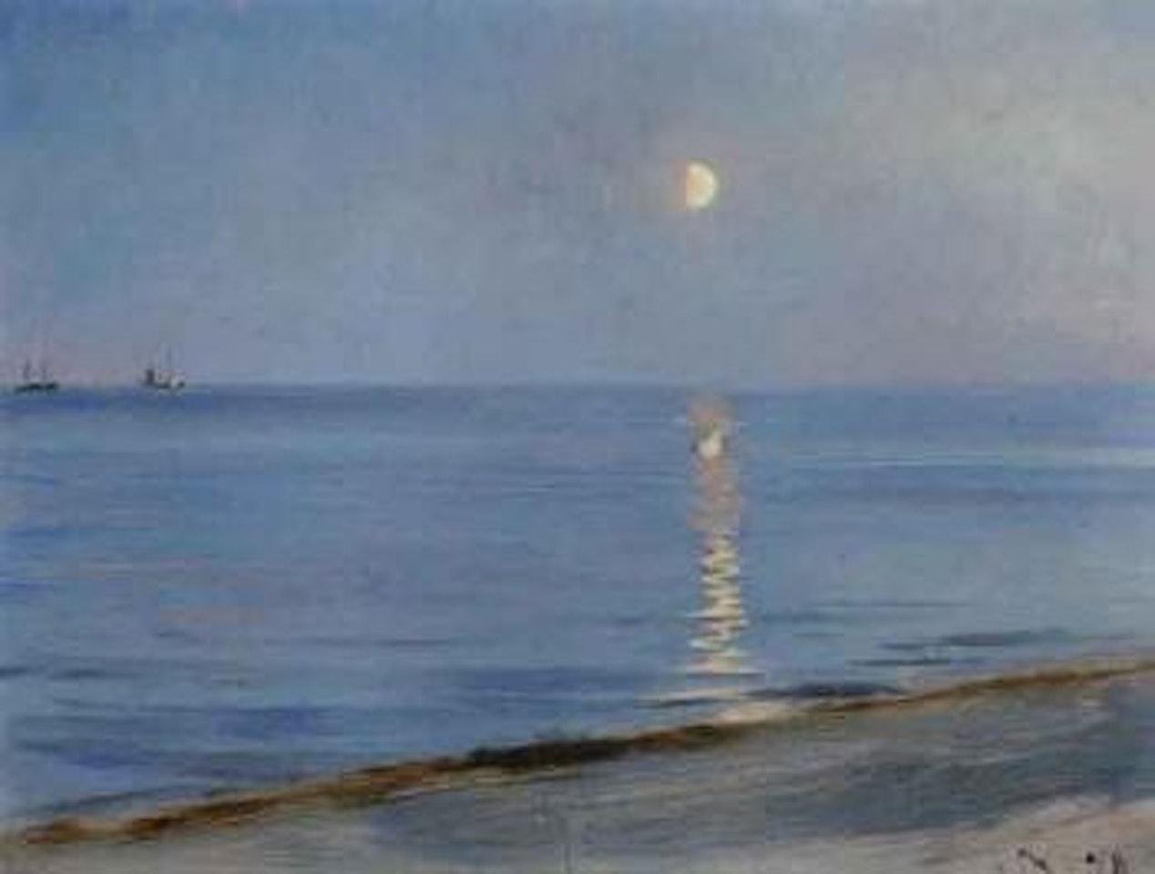 Evening at Skagen Strand, moonlight by Peder Severin Kröyer