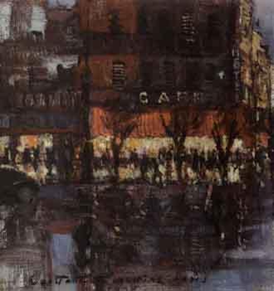 Parisian scene at night by Konstantin Alekseevich Korovin