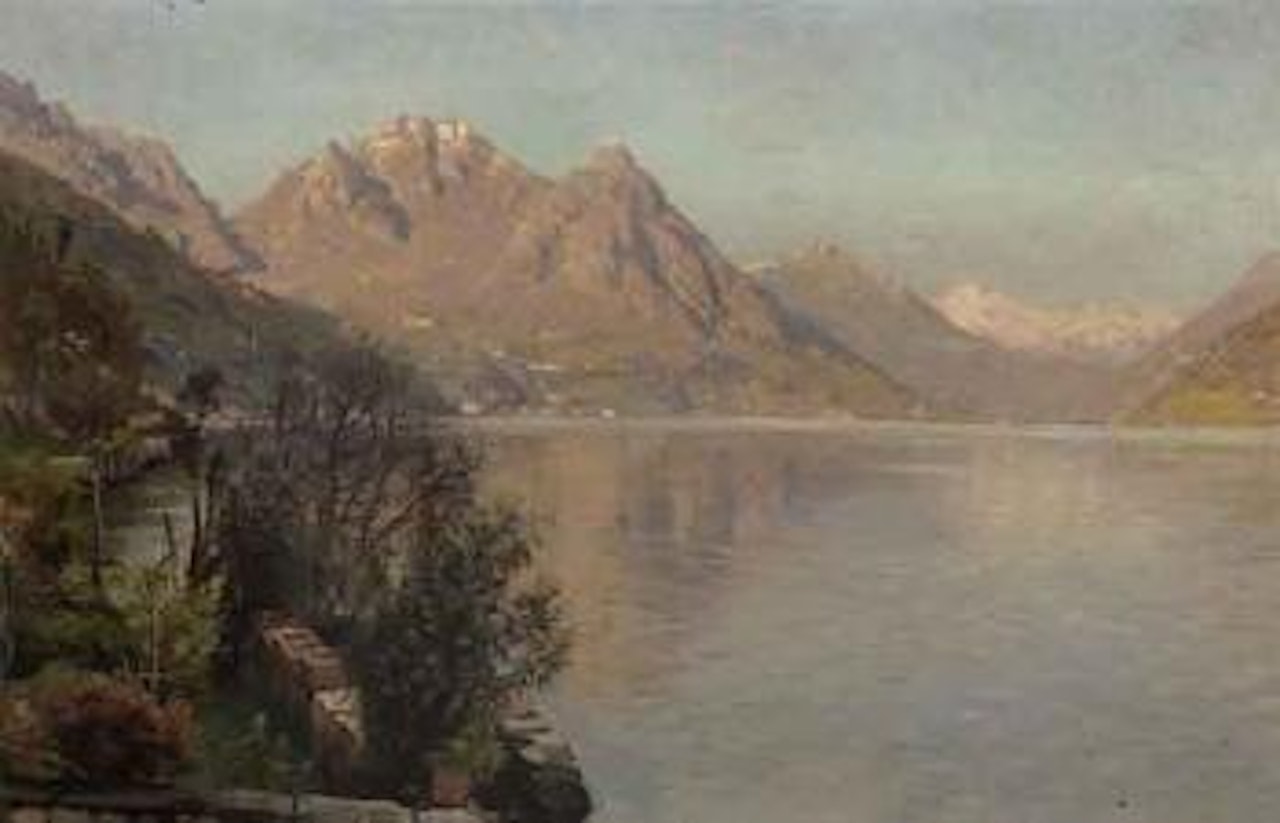 Evening at Gandria, Lugano by Peder Mork Monsted