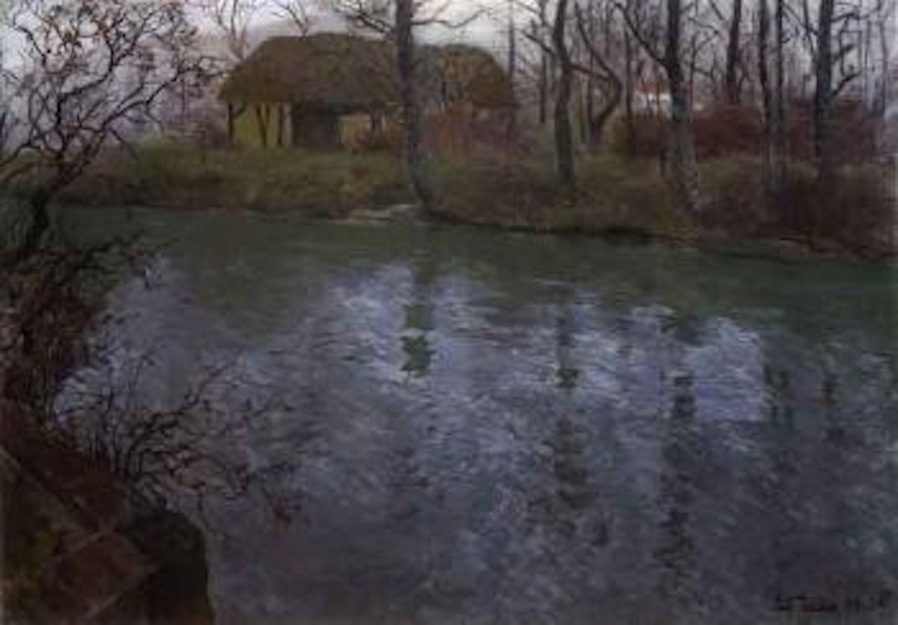 The river Arques in March by Fritz Thaulow