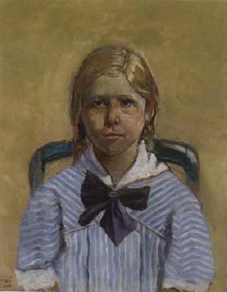 Girl with large bow by Christian Krohg