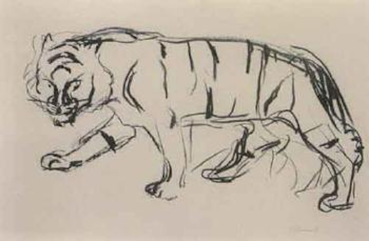 Tiger walking by Edvard Munch