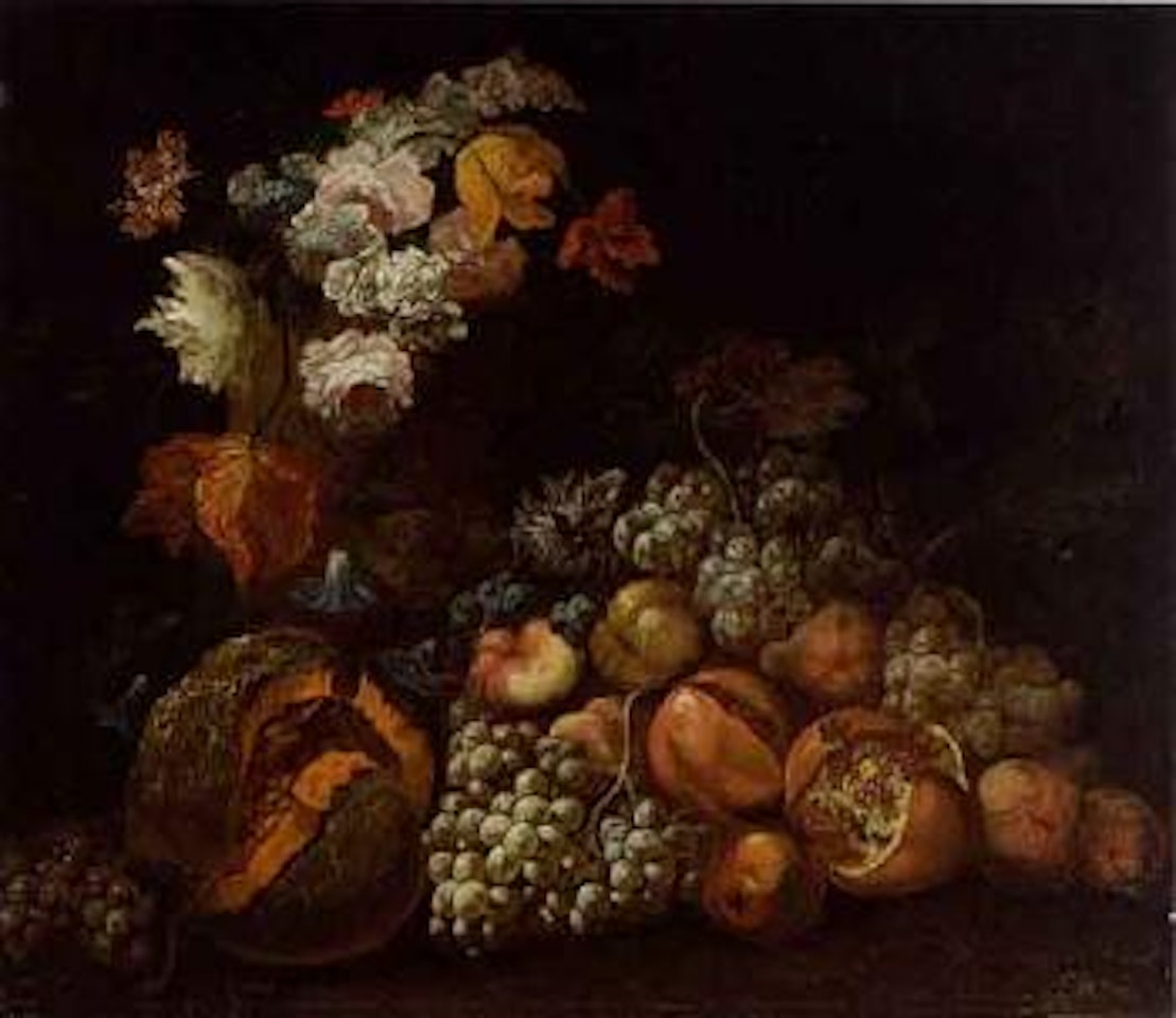 Still life of flowers and fruit by Abraham Brueghel