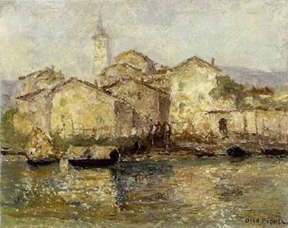 Fishing village on Lago Maggiore by Otto Pippel