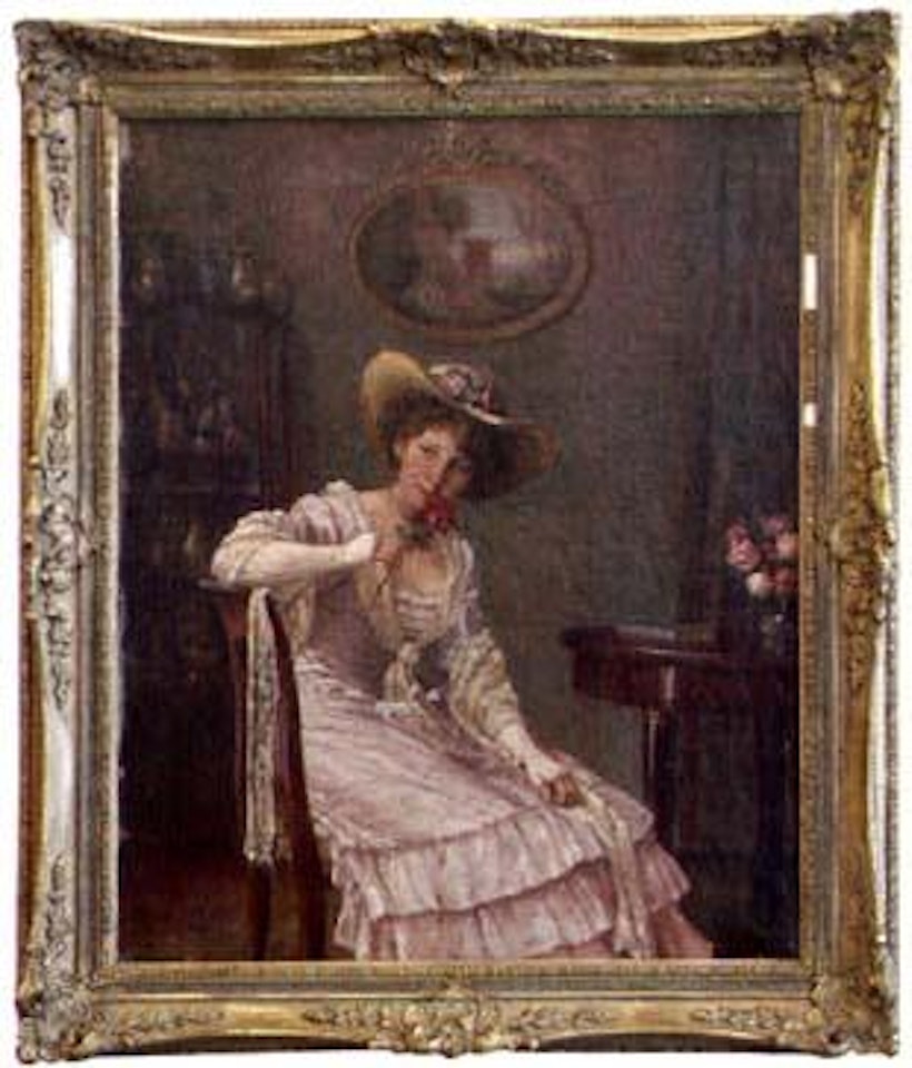Woman with rose by Alois Heinrich Priechenfried