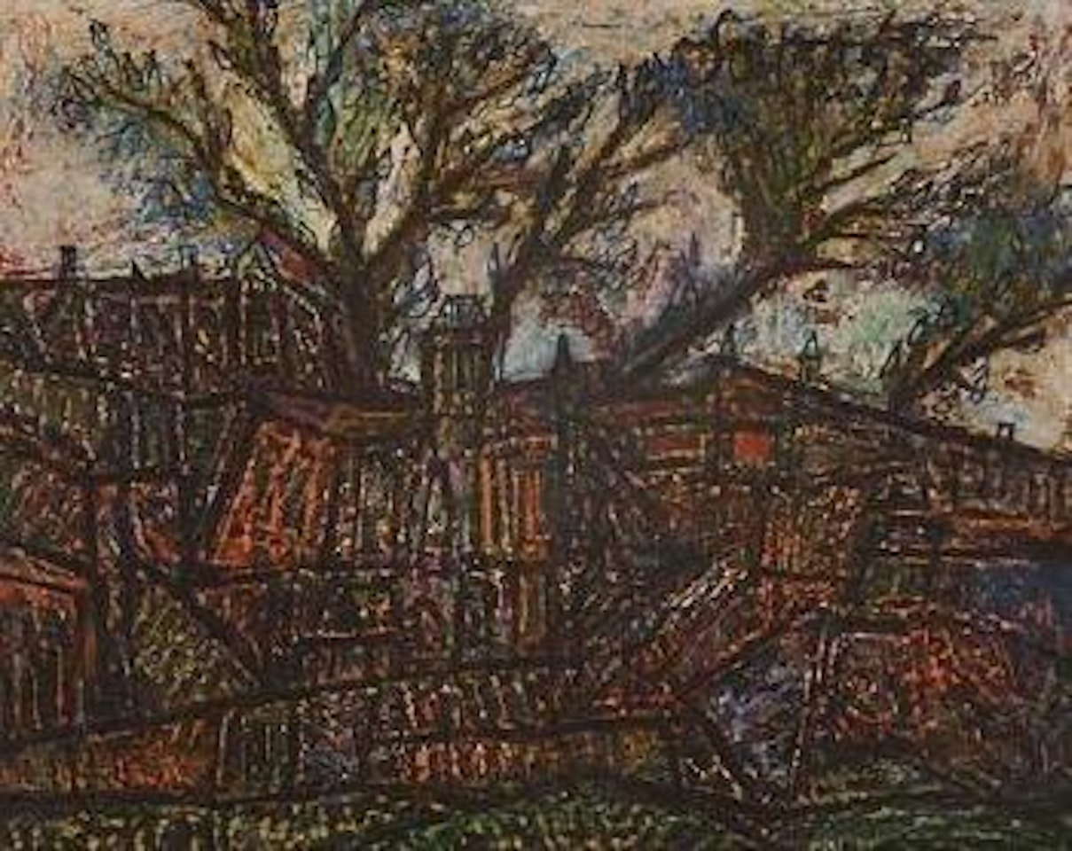 Untitled, landscape with trees by Francis Newton Souza