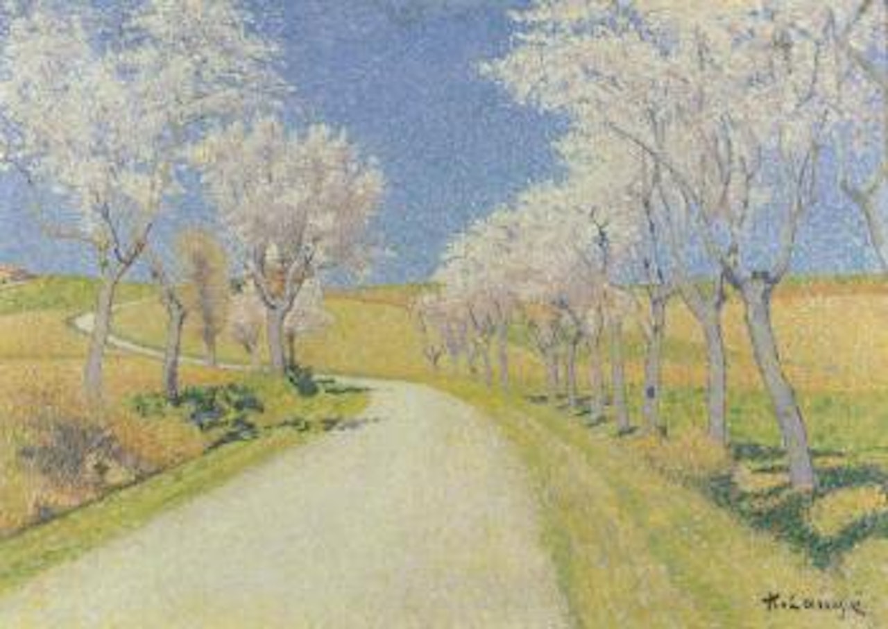Route aux amandiers en fleurs by Achille Laugé