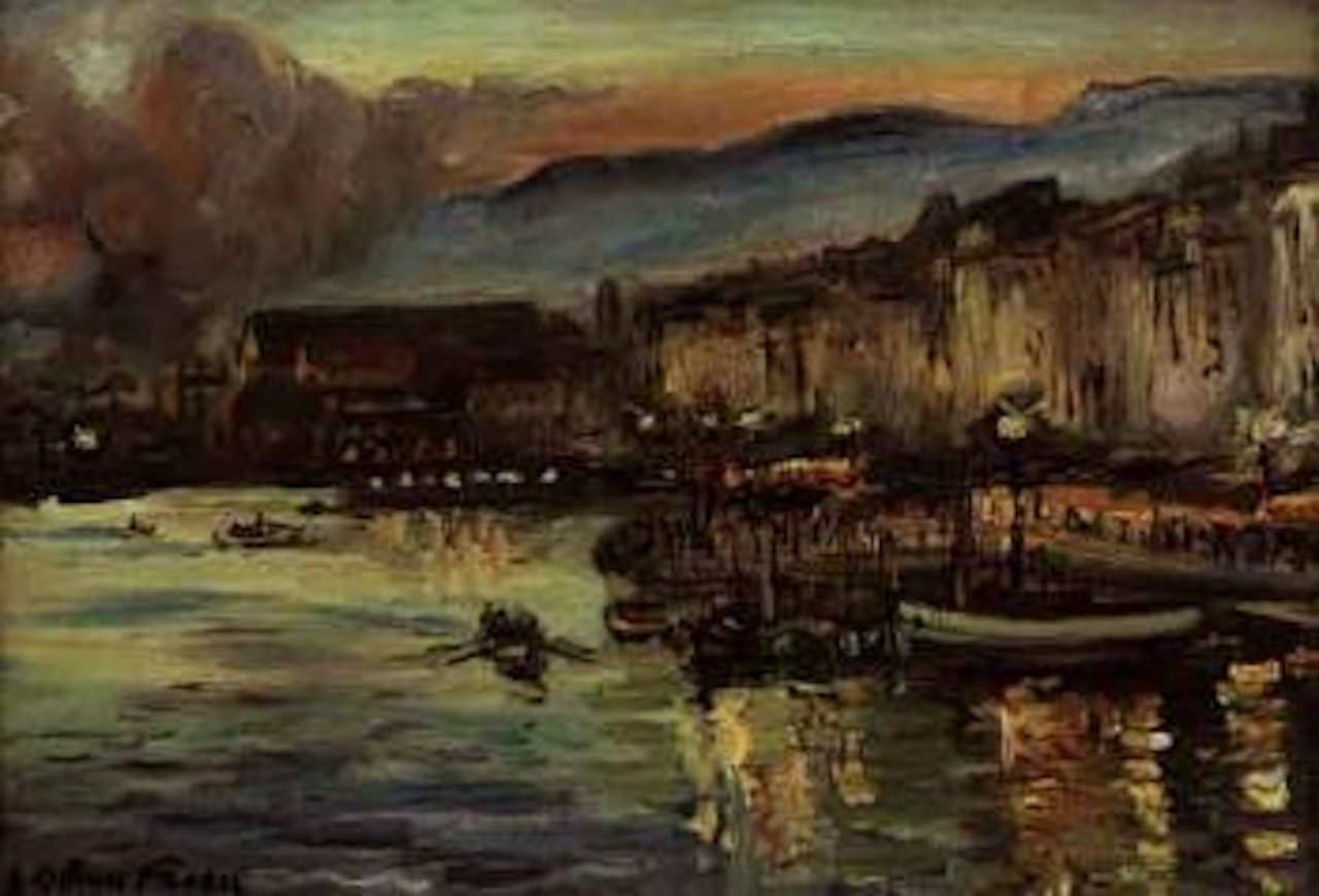 Le port de Toulon au crespucule by Othon Friesz