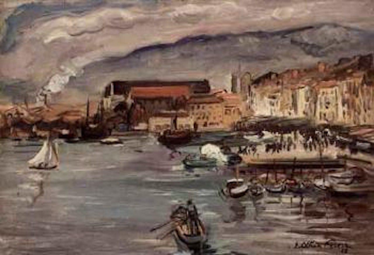 Voiliers et vedettes dans le port de Toulon by Othon Friesz
