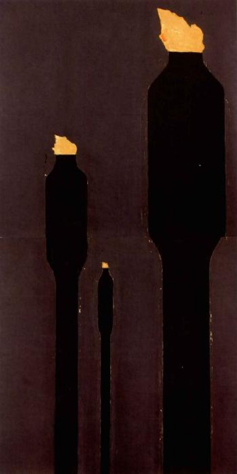 Smokestacks, fire April 6 1982 by Donald Sultan
