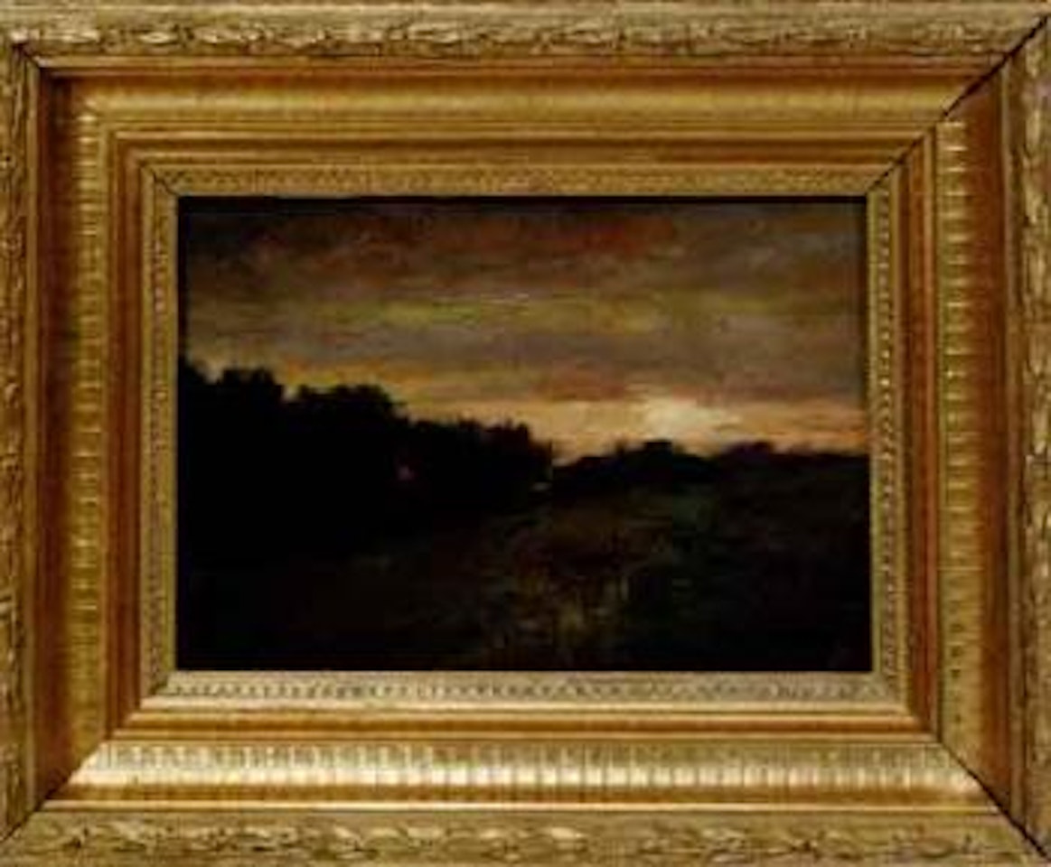 Sunset landscape by Albert Bierstadt
