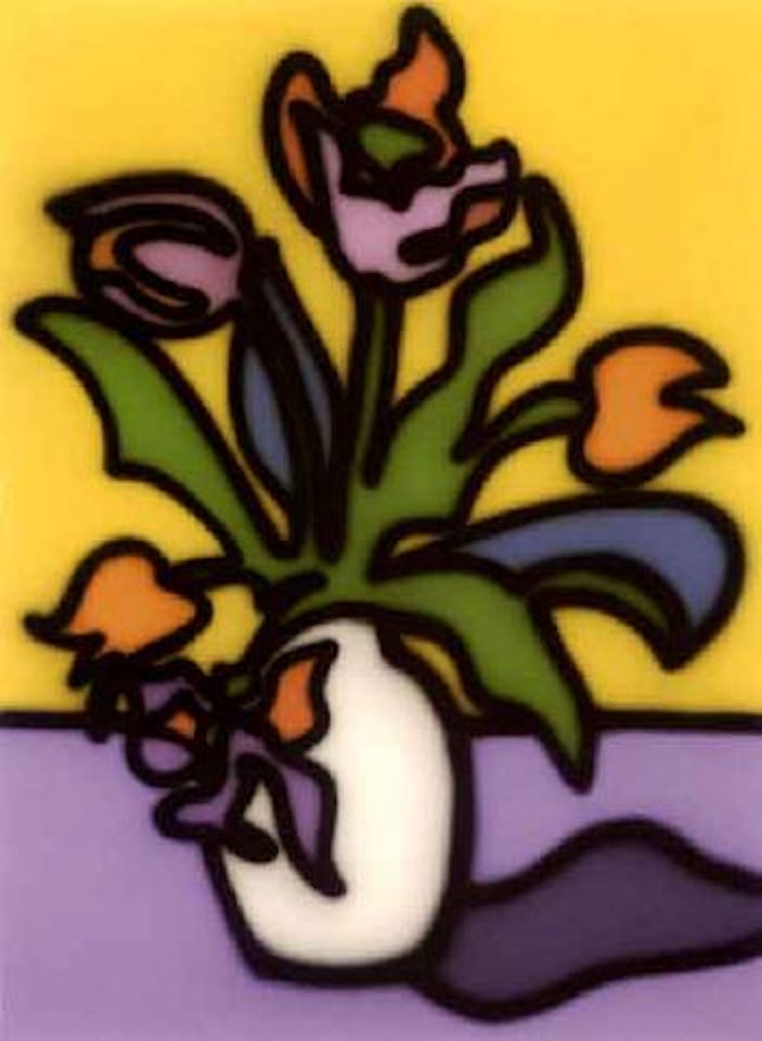 Tulips in a white boel by Howard Arkley