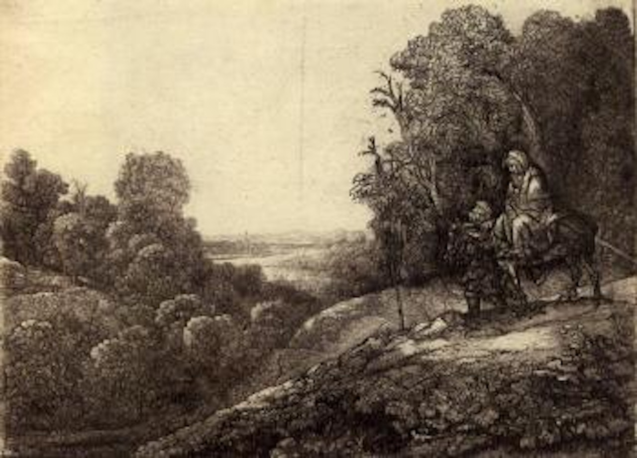 Flight into Egypt by Attributed to Rembrandt Harmensz van Rijn