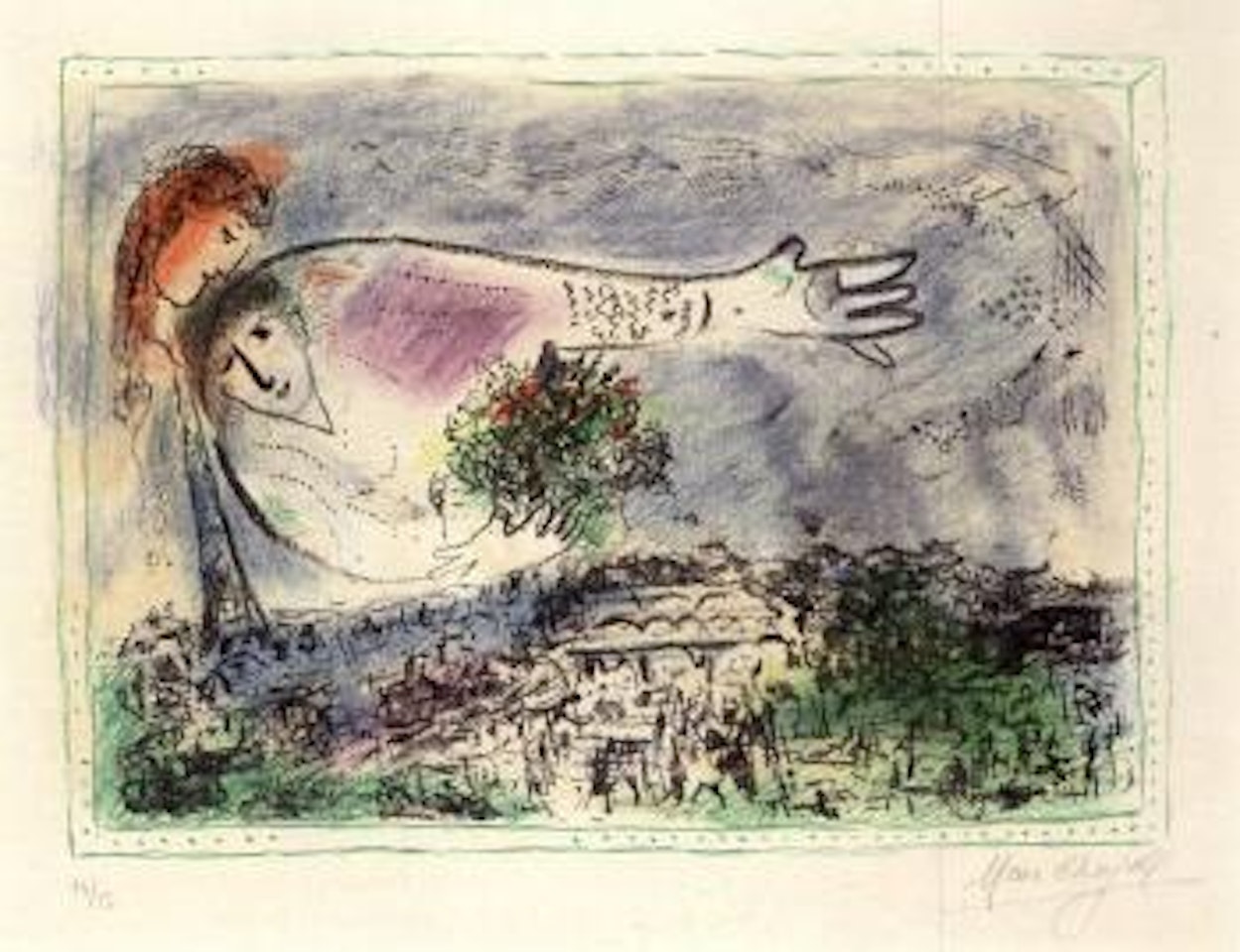 Au dessous de Paris by Marc Chagall