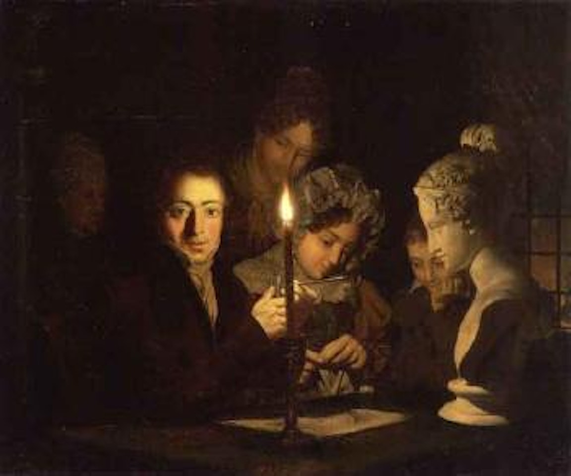 The drawing lesson by Petrus van Schendel