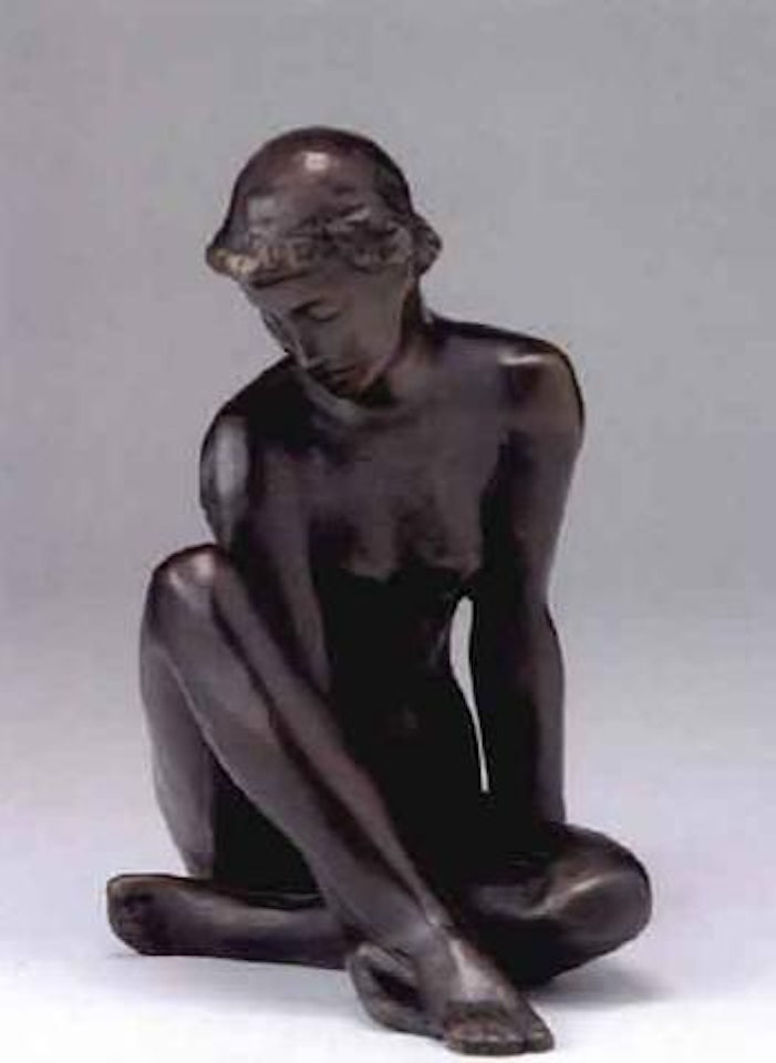 Female nude sitting by Fritz Klimsch