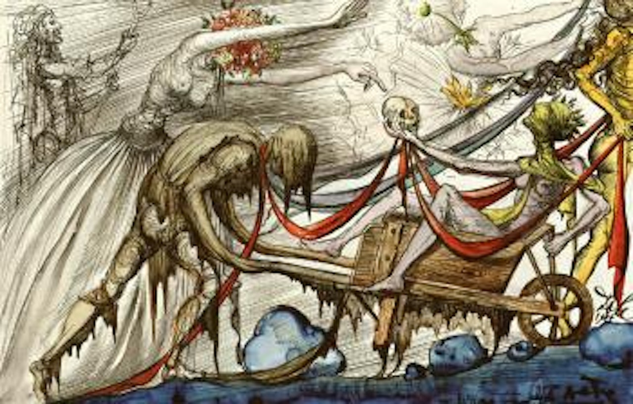Six hommes-brouettes by Salvador Dali