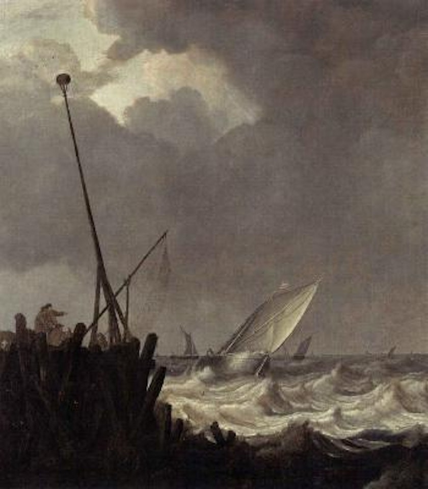 Ships in stormy seas by Pieter Mulier II