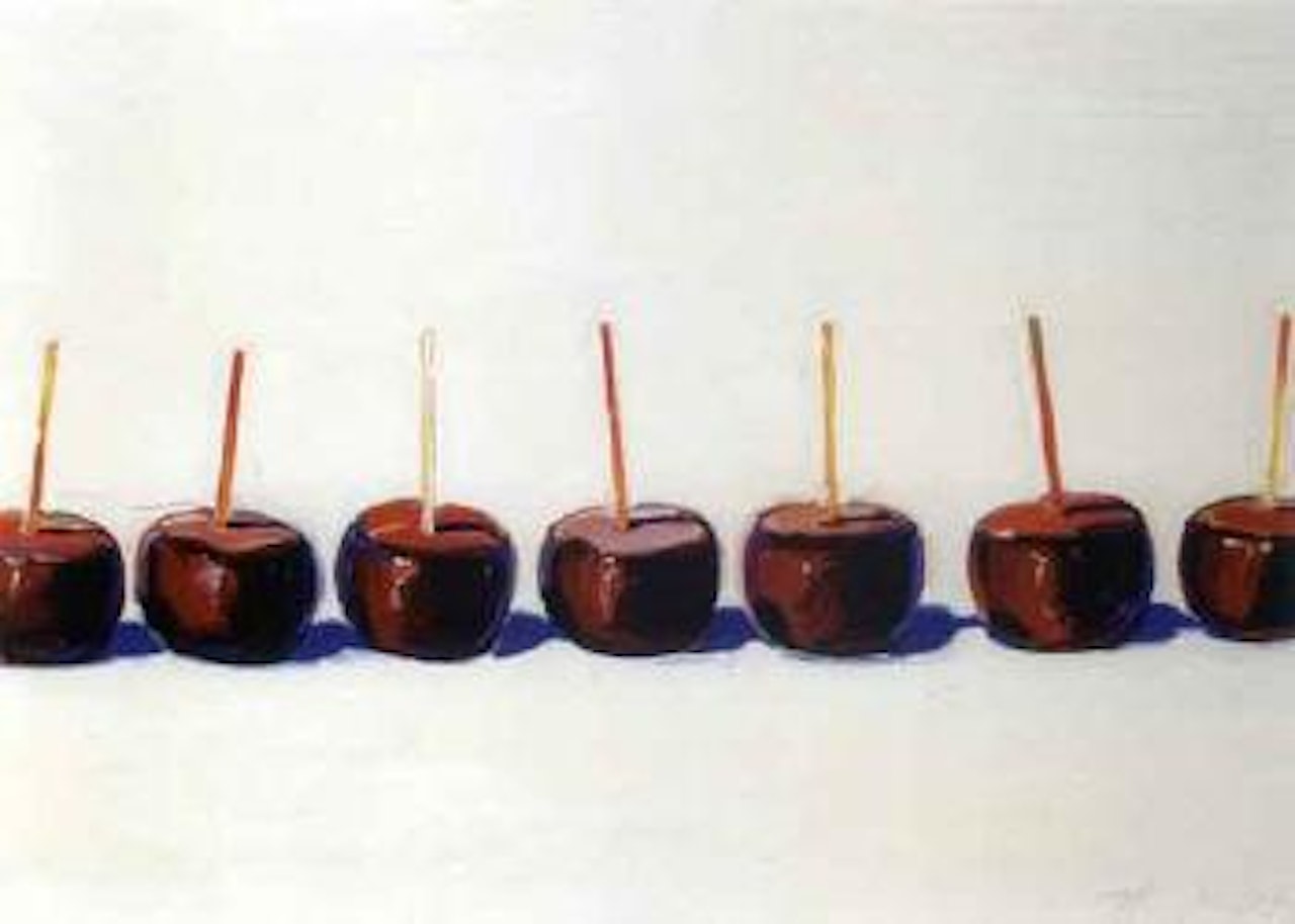 Seven candied apples by Wayne Thiebaud