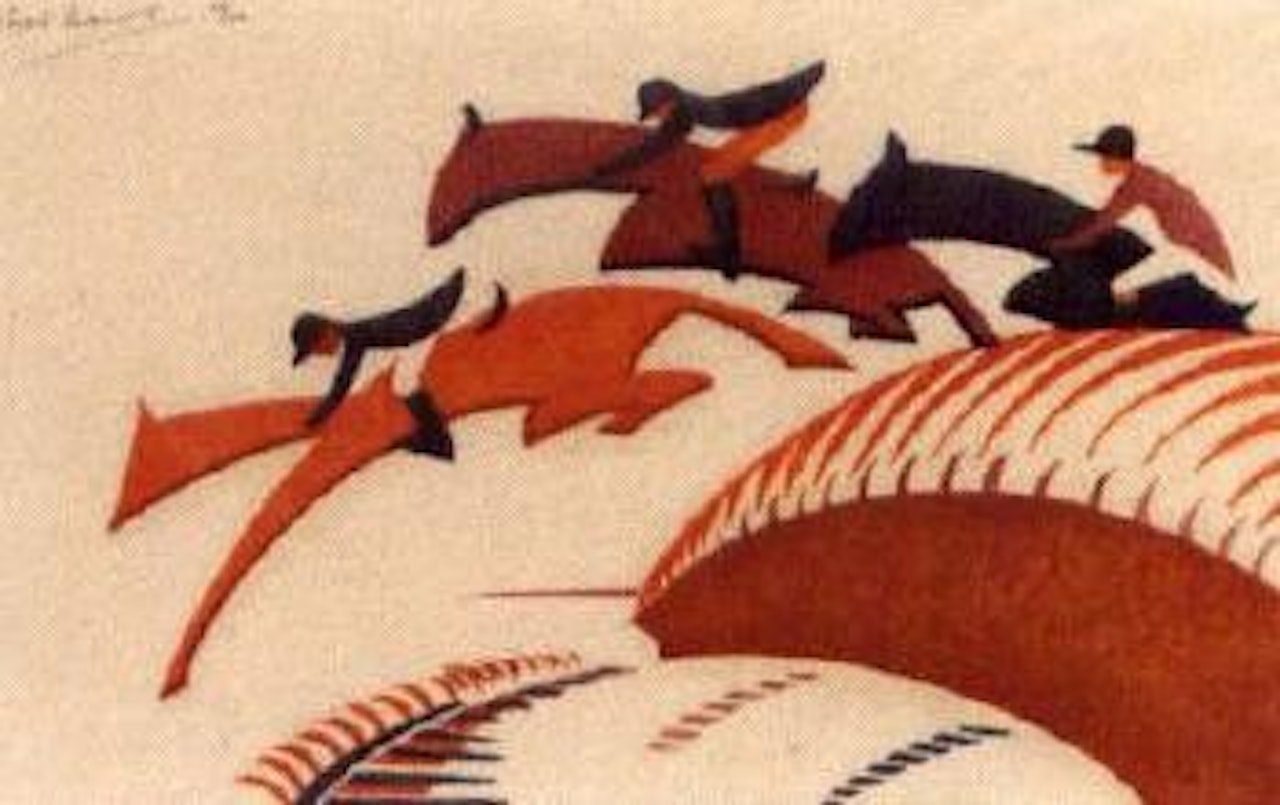 Steeplechasing by Sybil Andrews