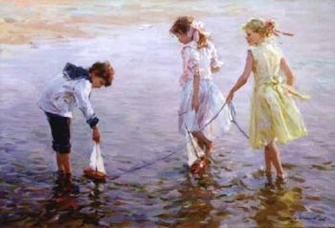 Toy yachts at the beach by Constantin Razoumov