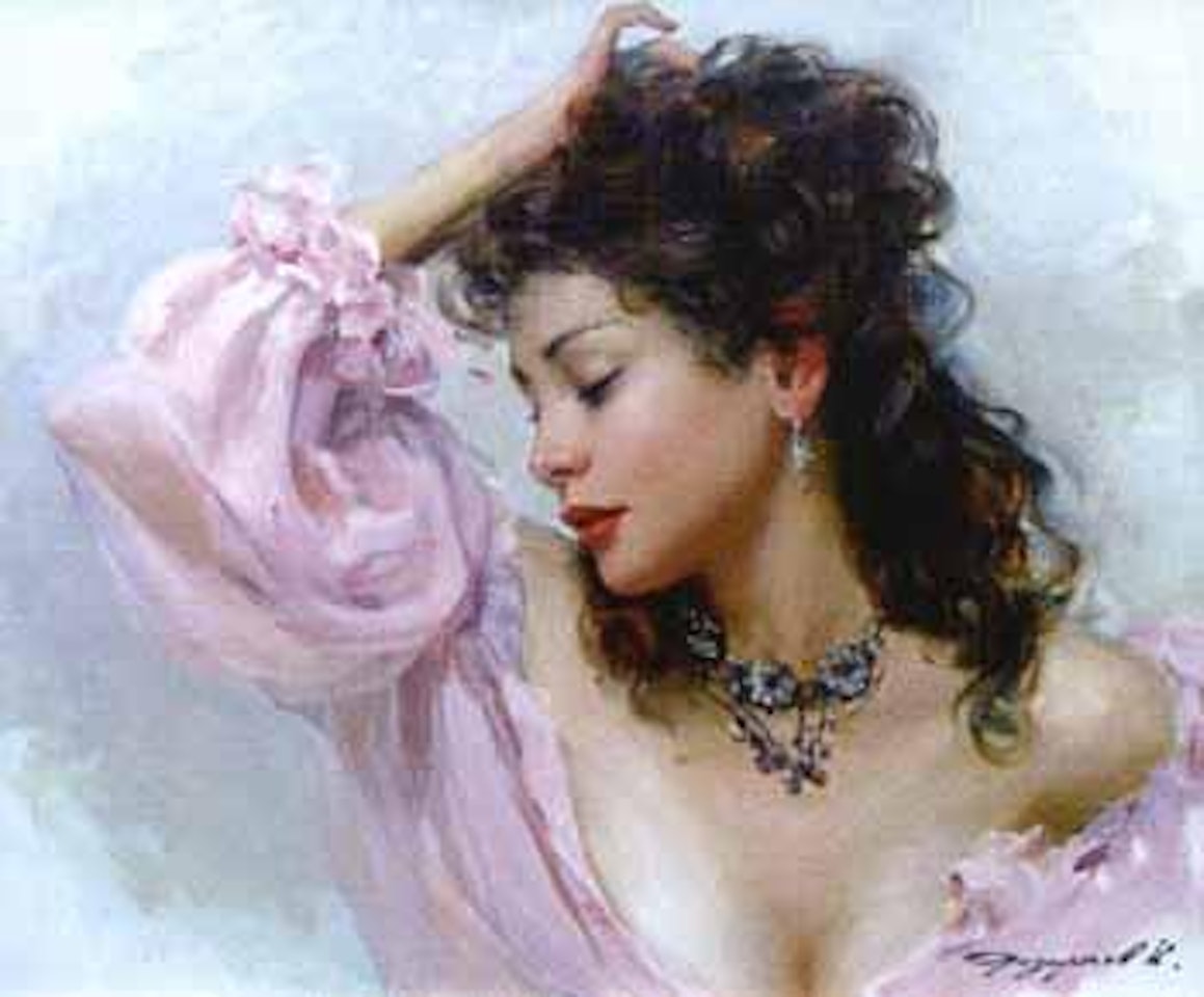Dior drss and diamond necklace by Constantin Razoumov