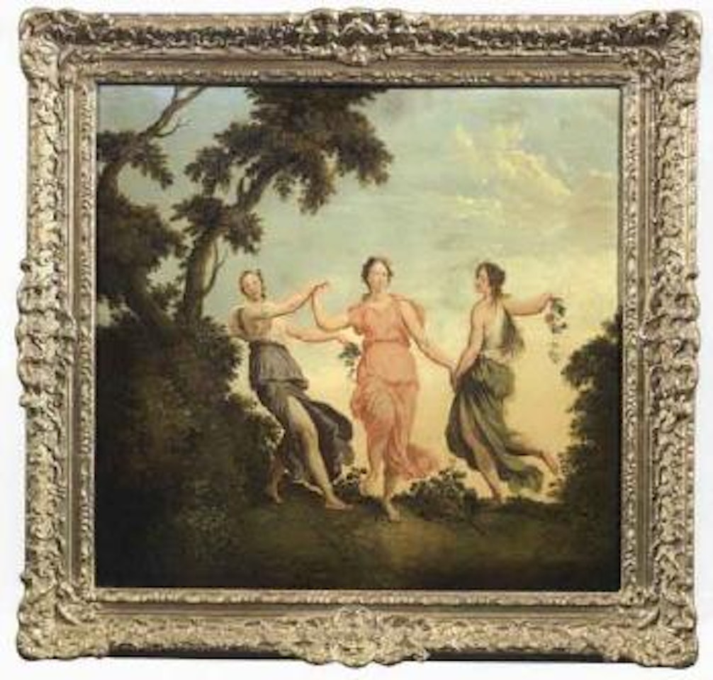 Three dancing nymphs by Christian Wilhelm Ernst Dietrich