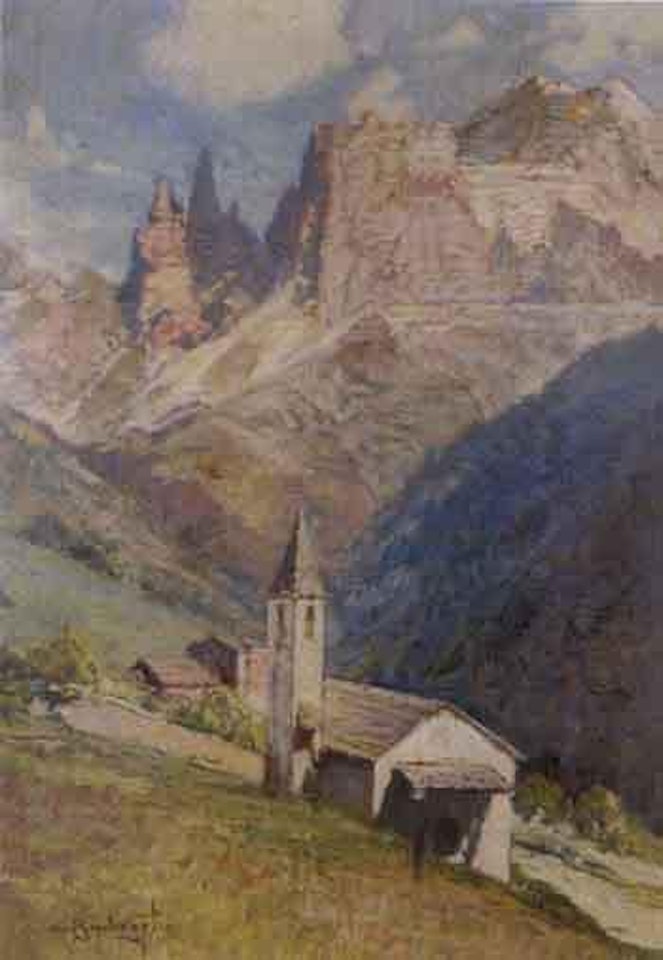 Mountainous landscape by Cesare Bentivoglio