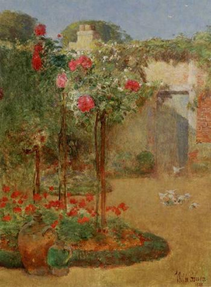 Rose garden by Childe Hassam