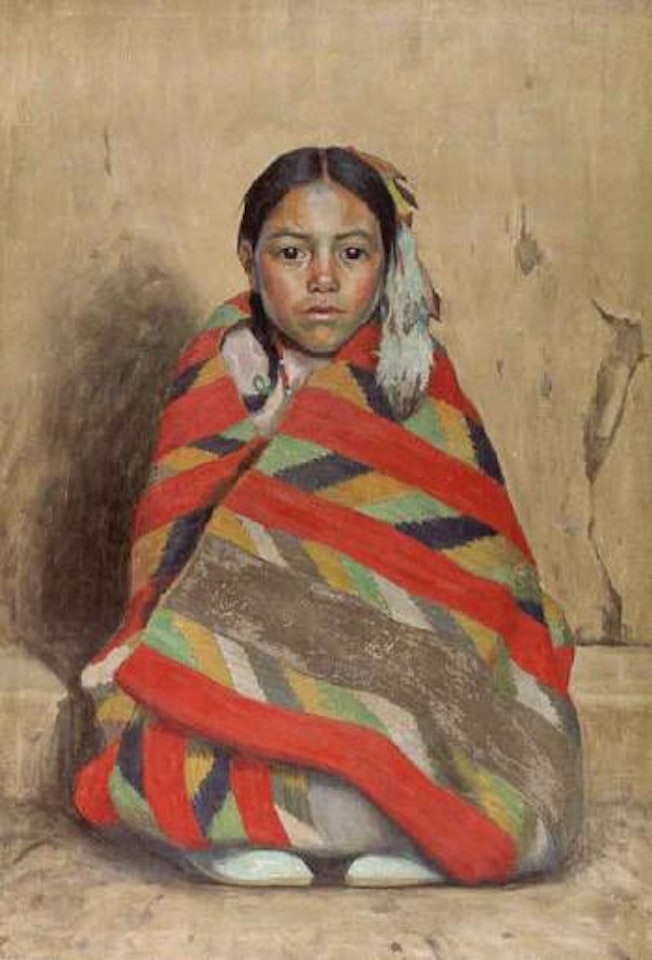 Indian girl in blanket by E. Irving Couse