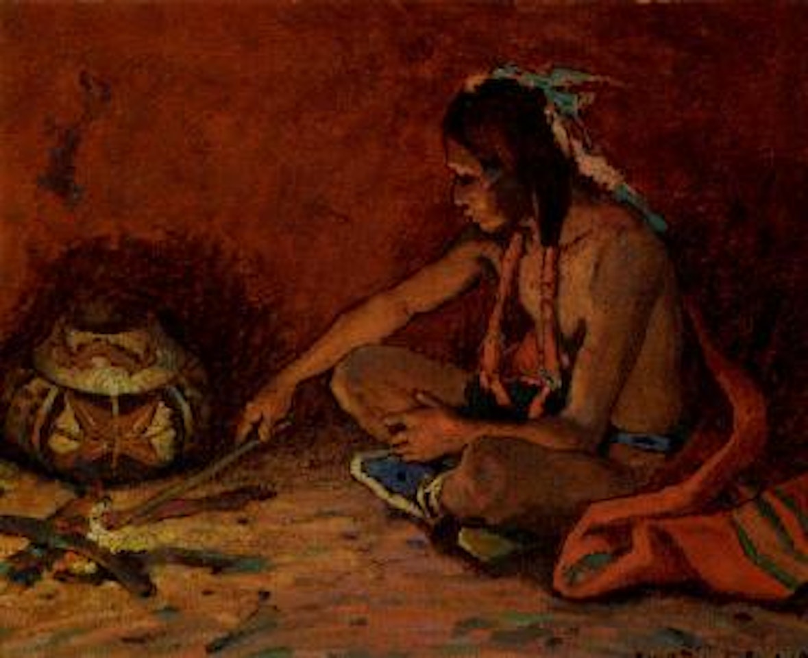Pueblo fireside by E. Irving Couse