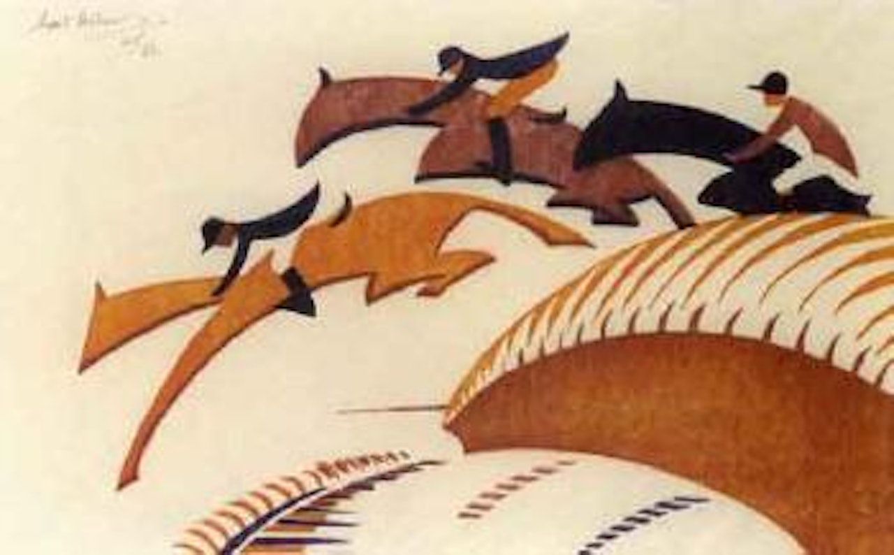 Steeplechasing by Sybil Andrews