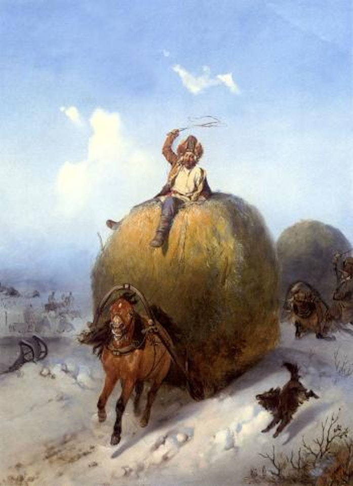 Haywagons on the move by Konstantin Nikolaivich Filippov