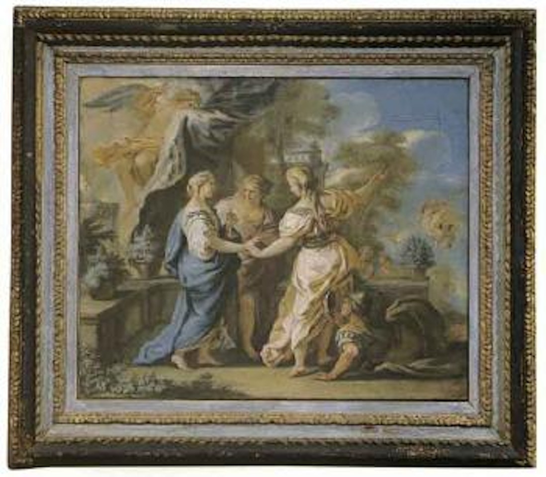 Le sorelle danno a Psyche lampada e spada by Circle of Luca Giordano