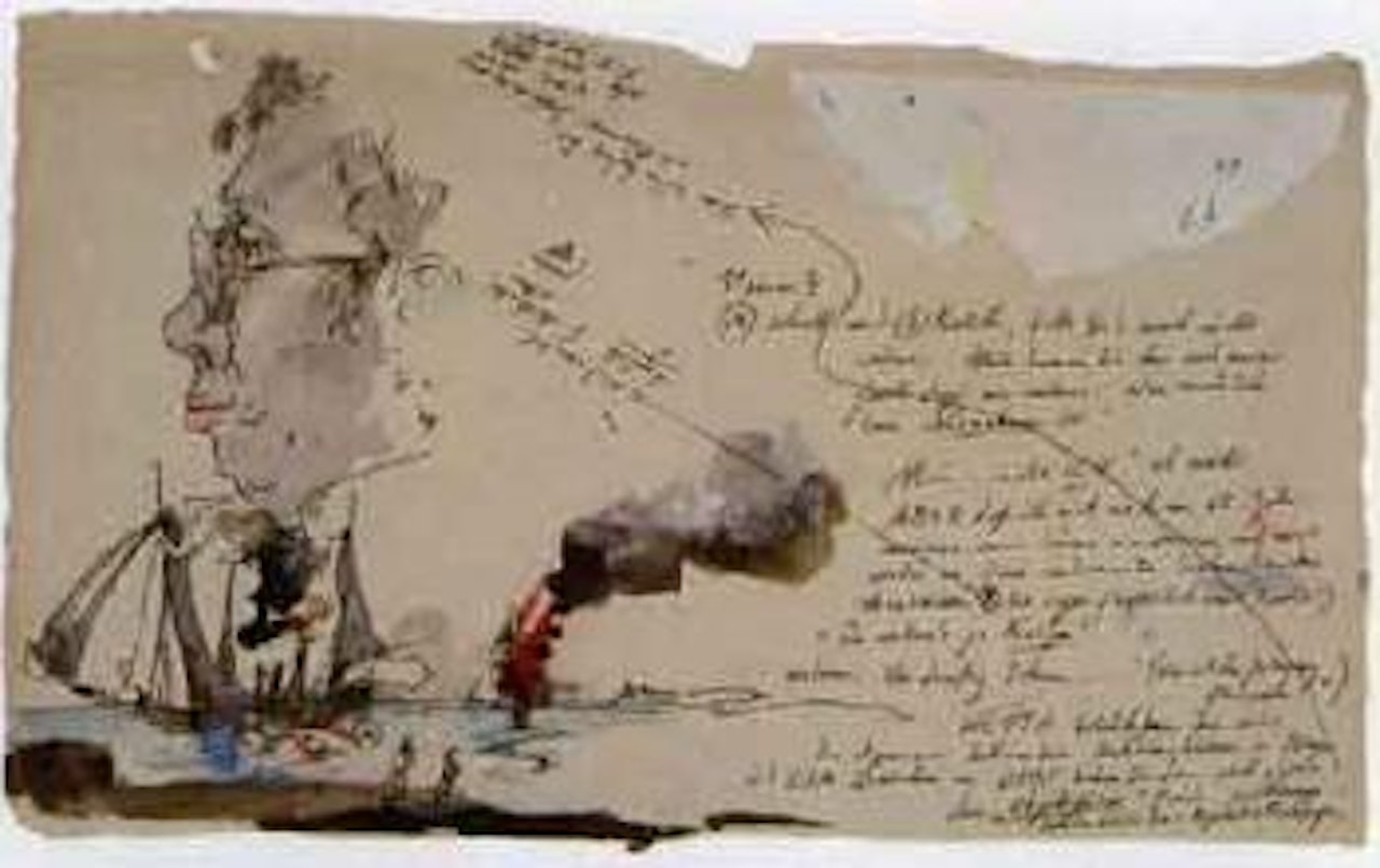 Drawing on letter by Horst Janssen