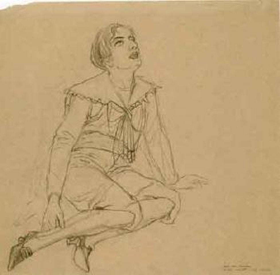 Seated figure by Rudolf Schlichter