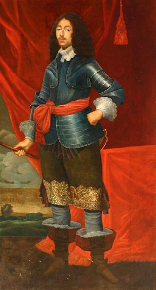 Portrait of a gentleman wearing a suit of armour by Spanish School