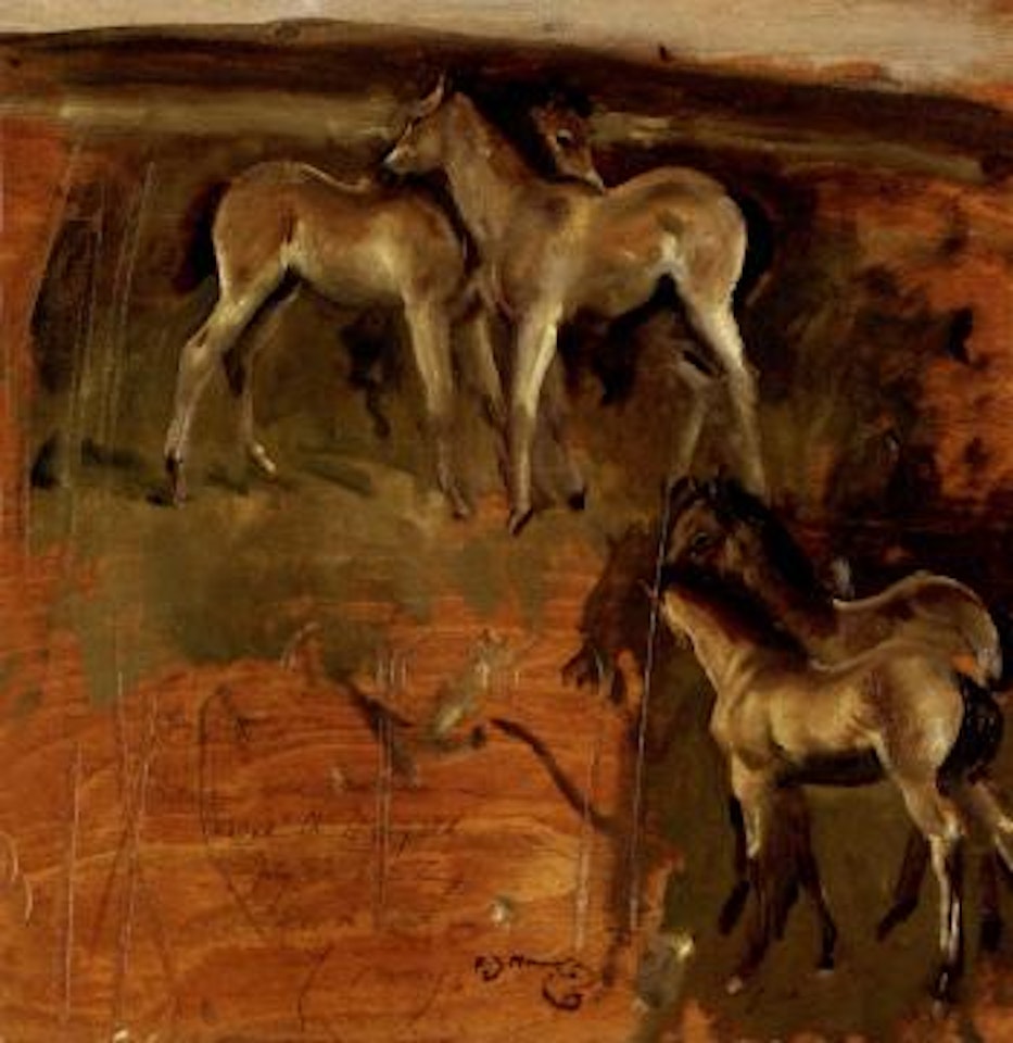 Study of Exmoor pony foals by Alfred James Munnings