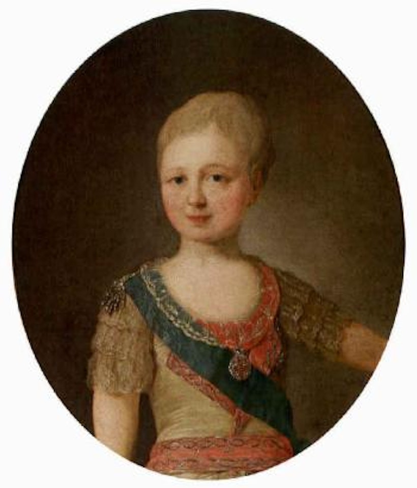 Portrait of Alexander I as a young boy by Russian School